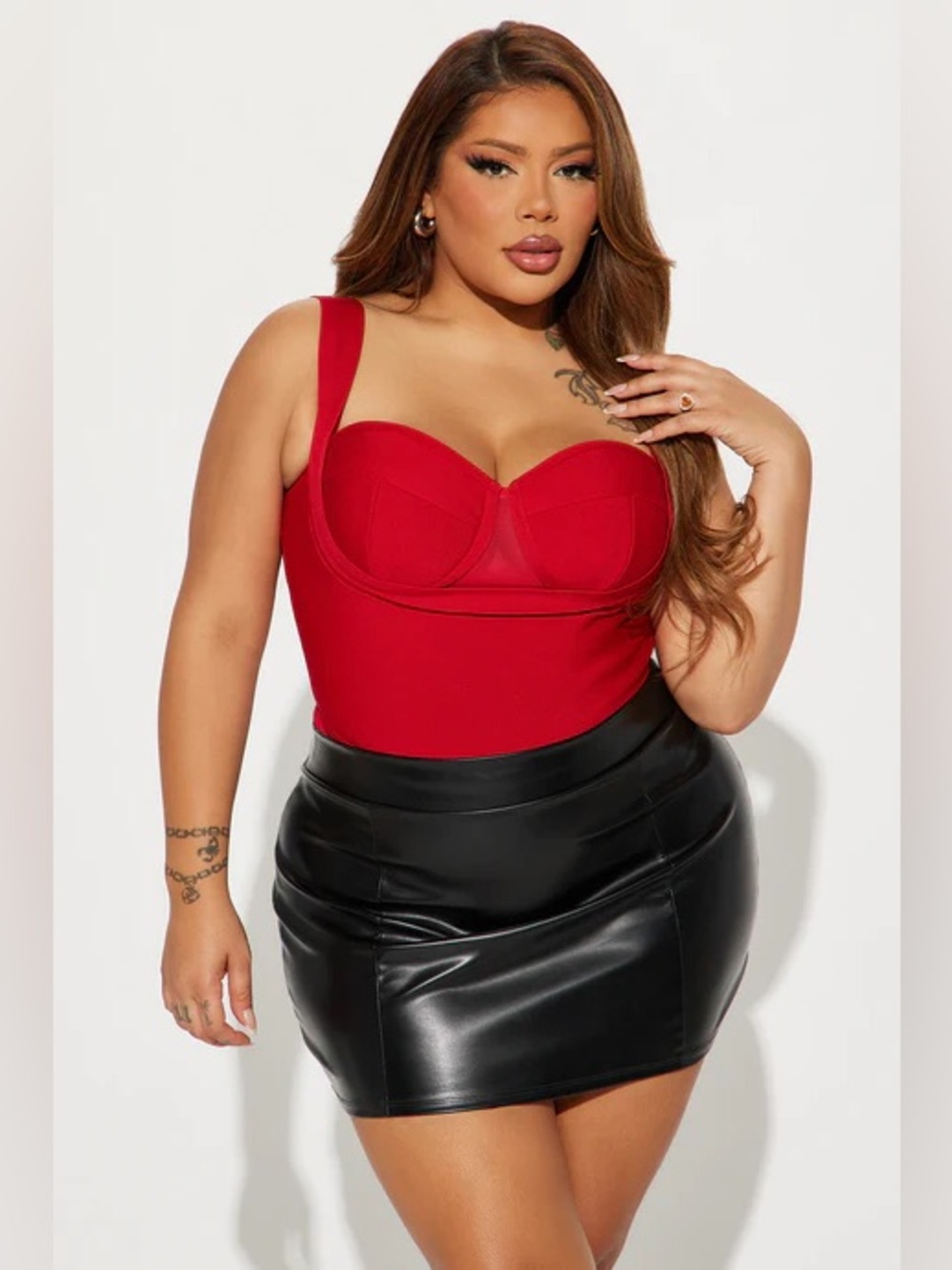 Fashion Nova Red Bustier Bodysuit